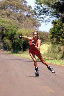 woman rollerblading